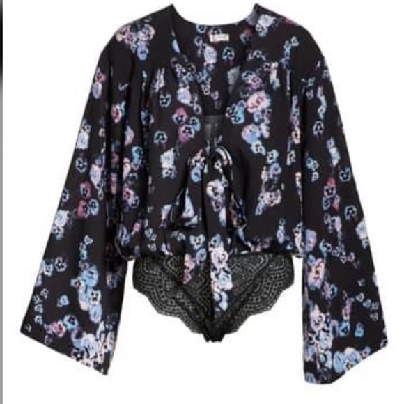 Free People Forties Feel Bell Sleeve Bodysuit S - Picture 14 of 15